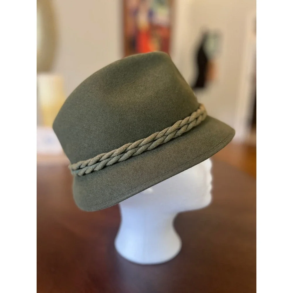 Saxon Tonak Alpine Hat Mens 58 Green Excellent Wool Felt Tyrolean Oktoberfest